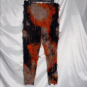 SHEIN Vibrant Orange and Black pants